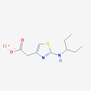 molecular formula C10H15LiN2O2S B2878848 Lithium(1+) ion 2-{2-[(pentan-3-yl)amino]-1,3-thiazol-4-yl}acetate CAS No. 2044713-03-1