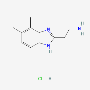 molecular formula C11H16ClN3 B2878851 [2-(6,7-二甲基-1H-苯并咪唑-2-基)乙基]胺盐酸盐 CAS No. 1185704-16-8