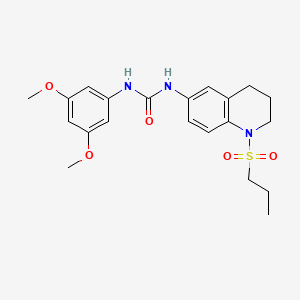 molecular formula C21H27N3O5S B2878855 1-(3,5-二甲氧基苯基)-3-(1-(丙磺酰)-1,2,3,4-四氢喹啉-6-基)脲 CAS No. 1203089-30-8