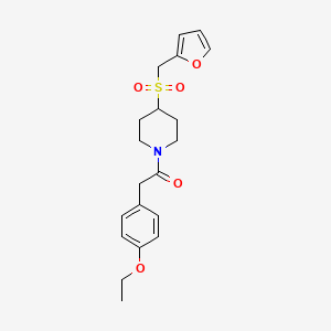 molecular formula C20H25NO5S B2878858 2-(4-乙氧苯基)-1-(4-((呋喃-2-基甲基)磺酰基)哌啶-1-基)乙酮 CAS No. 1448045-50-8