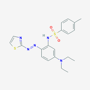 molecular formula C20H23N5O2S2 B287886 N-[5-(diethylamino)-2-(1,3-thiazol-2-yldiazenyl)phenyl]-4-methylbenzenesulfonamide 