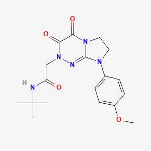 molecular formula C18H23N5O4 B2878860 N-(叔丁基)-2-(8-(4-甲氧基苯基)-3,4-二氧代-3,4,7,8-四氢咪唑并[2,1-c][1,2,4]三嗪-2(6H)-基)乙酰胺 CAS No. 941935-93-9