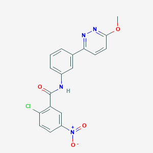 2-chloro-N-[3-(6-methoxypyridazin-3-yl)phenyl]-5-nitrobenzamide