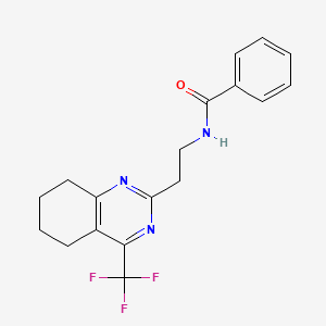 molecular formula C18H18F3N3O B2878869 N-(2-(4-(trifluoromethyl)-5,6,7,8-tetrahydroquinazolin-2-yl)ethyl)benzamide CAS No. 1396814-21-3