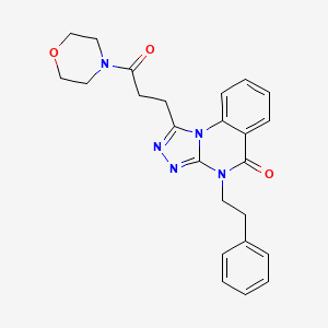 molecular formula C24H25N5O3 B2878872 1-(3-morpholin-4-yl-3-oxopropyl)-4-(2-phenylethyl)[1,2,4]triazolo[4,3-a]quinazolin-5(4H)-one CAS No. 902962-33-8