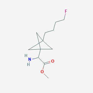 molecular formula C12H20FNO2 B2878874 Methyl 2-amino-2-[3-(4-fluorobutyl)-1-bicyclo[1.1.1]pentanyl]acetate CAS No. 2287261-94-1