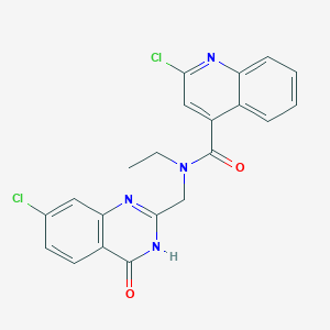 molecular formula C21H16Cl2N4O2 B2878875 2-chloro-N-[(7-chloro-4-oxo-3,4-dihydroquinazolin-2-yl)methyl]-N-ethylquinoline-4-carboxamide CAS No. 873930-81-5