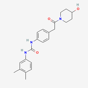 molecular formula C22H27N3O3 B2878877 1-(3,4-Dimethylphenyl)-3-(4-(2-(4-hydroxypiperidin-1-yl)-2-oxoethyl)phenyl)urea CAS No. 1234861-69-8