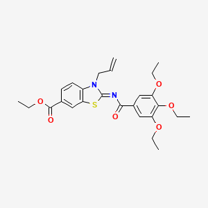 (Z)-ethyl 3-allyl-2-((3,4,5-triethoxybenzoyl)imino)-2,3-dihydrobenzo[d]thiazole-6-carboxylate