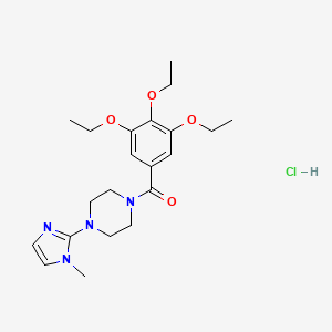 molecular formula C21H31ClN4O4 B2878888 (4-(1-methyl-1H-imidazol-2-yl)piperazin-1-yl)(3,4,5-triethoxyphenyl)methanone hydrochloride CAS No. 1184978-83-3