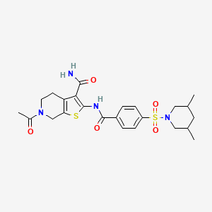 6-Acetyl-2-(4-((3,5-dimethylpiperidin-1-yl)sulfonyl)benzamido)-4,5,6,7-tetrahydrothieno[2,3-c]pyridine-3-carboxamide