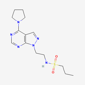 N-(2-(4-(pyrrolidin-1-yl)-1H-pyrazolo[3,4-d]pyrimidin-1-yl)ethyl)propane-1-sulfonamide