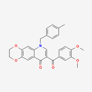 8-(3,4-Dimethoxybenzoyl)-6-[(4-methylphenyl)methyl]-2,3-dihydro-[1,4]dioxino[2,3-g]quinolin-9-one