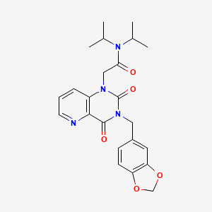 molecular formula C23H26N4O5 B2878905 2-(3-(benzo[d][1,3]dioxol-5-ylmethyl)-2,4-dioxo-3,4-dihydropyrido[3,2-d]pyrimidin-1(2H)-yl)-N,N-diisopropylacetamide CAS No. 921543-75-1