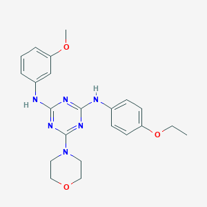 molecular formula C22H26N6O3 B2878908 N2-(4-ethoxyphenyl)-N4-(3-methoxyphenyl)-6-morpholino-1,3,5-triazine-2,4-diamine CAS No. 898648-25-4