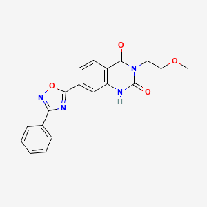 molecular formula C19H16N4O4 B2878909 3-(2-methoxyethyl)-7-(3-phenyl-1,2,4-oxadiazol-5-yl)quinazoline-2,4(1H,3H)-dione CAS No. 1359204-18-4