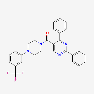 (2,4-Diphenyl-5-pyrimidinyl){4-[3-(trifluoromethyl)phenyl]piperazino}methanone