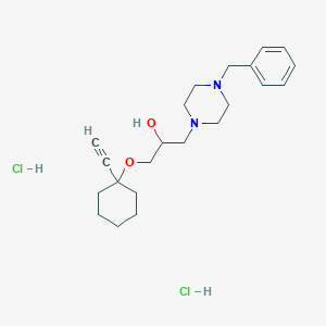 molecular formula C22H34Cl2N2O2 B2878917 1-(4-Benzylpiperazin-1-yl)-3-((1-ethynylcyclohexyl)oxy)propan-2-ol dihydrochloride CAS No. 1215807-93-4