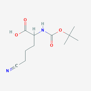 molecular formula C11H18N2O4 B2878920 2-{[(叔丁氧基)羰基]氨基}-5-氰基戊酸 CAS No. 1822534-79-1
