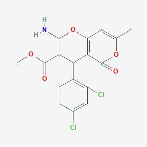 methyl 2-amino-4-(2,4-dichlorophenyl)-7-methyl-5-oxo-4H-pyrano[3,2-c]pyran-3-carboxylate