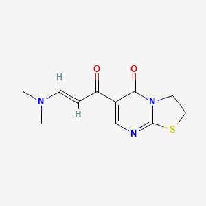 molecular formula C11H13N3O2S B2878925 6-[3-(dimethylamino)acryloyl]-2,3-dihydro-5H-[1,3]thiazolo[3,2-a]pyrimidin-5-one CAS No. 343375-28-0