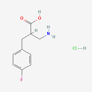 molecular formula C10H13ClFNO2 B2878926 2-Aminomethyl-3-(4-fluorophenyl)propionic acid hydrochloride CAS No. 2287322-41-0