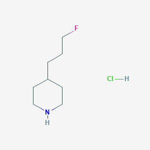 molecular formula C8H17ClFN B2878933 4-(3-Fluoropropyl)piperidine;hydrochloride CAS No. 2287344-50-5