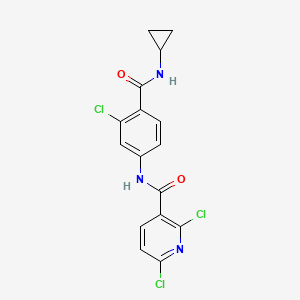 molecular formula C16H12Cl3N3O2 B2878941 2,6-dichloro-N-[3-chloro-4-(cyclopropylcarbamoyl)phenyl]pyridine-3-carboxamide CAS No. 1424467-75-3