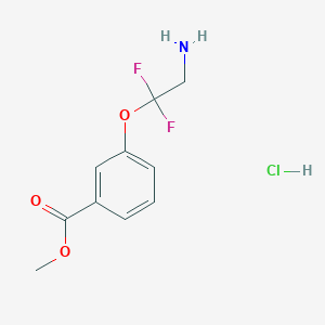 molecular formula C10H12ClF2NO3 B2878942 3-(2-氨基-1,1-二氟乙氧基)苯甲酸甲酯；盐酸盐 CAS No. 2416229-41-7