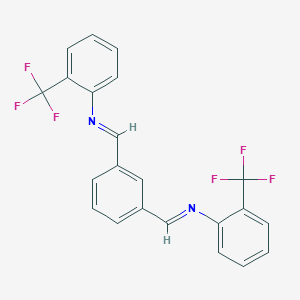 molecular formula C22H14F6N2 B287895 2-(trifluoromethyl)-N-[3-({[2-(trifluoromethyl)phenyl]imino}methyl)benzylidene]aniline 