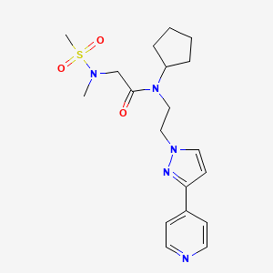 N-cyclopentyl-2-(N-methylmethylsulfonamido)-N-(2-(3-(pyridin-4-yl)-1H-pyrazol-1-yl)ethyl)acetamide