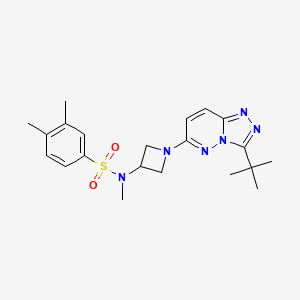 molecular formula C21H28N6O2S B2878952 N-(1-(3-(叔丁基)-[1,2,4]三唑并[4,3-b]嘧啶-6-基)氮杂环丁烷-3-基)-N,3,4-三甲基苯磺酰胺 CAS No. 2319636-11-6