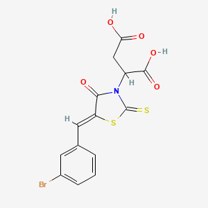 2-[(5Z)-5-[(3-bromophenyl)methylidene]-4-oxo-2-sulfanylidene-1,3-thiazolidin-3-yl]butanedioic acid