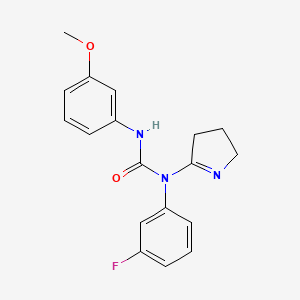 molecular formula C18H18FN3O2 B2878963 1-(3,4-二氢-2H-吡咯-5-基)-1-(3-氟苯基)-3-(3-甲氧基苯基)脲 CAS No. 905797-42-4