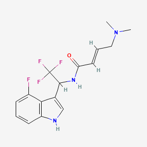 (E)-4-(Dimethylamino)-N-[2,2,2-trifluoro-1-(4-fluoro-1H-indol-3-yl)ethyl]but-2-enamide