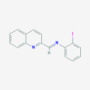 molecular formula C16H11IN2 B287897 N-(2-iodophenyl)-N-(2-quinolinylmethylene)amine 