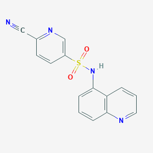 molecular formula C15H10N4O2S B2878977 6-cyano-N-(quinolin-5-yl)pyridine-3-sulfonamide CAS No. 1797678-43-3