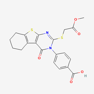 4-{2-[(2-methoxy-2-oxoethyl)sulfanyl]-4-oxo-5,6,7,8-tetrahydro[1]benzothieno[2,3-d]pyrimidin-3(4H)-yl}benzoic acid