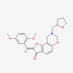 (Z)-2-(2,5-dimethoxybenzylidene)-8-((tetrahydrofuran-2-yl)methyl)-8,9-dihydro-2H-benzofuro[7,6-e][1,3]oxazin-3(7H)-one