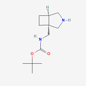 molecular formula C12H22N2O2 B2878987 叔丁基 N-[[(1R,5R)-3-氮杂双环[3.2.0]庚-1-基]甲基]氨基甲酸酯 CAS No. 2418593-89-0