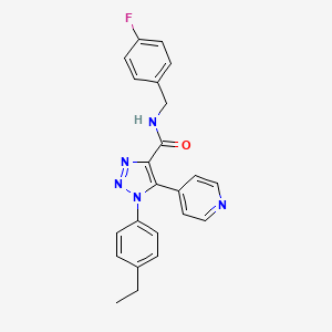 molecular formula C23H20FN5O B2879011 3-[(2-ethylpiperidin-1-yl)carbonyl]-7-methyl-N-phenyl-1,8-naphthyridin-4-amine CAS No. 1251672-32-8