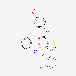 molecular formula C25H21FN2O4S2 B2879016 4-(3-fluorophenyl)-N-(4-methoxyphenyl)-3-[methyl(phenyl)sulfamoyl]thiophene-2-carboxamide CAS No. 1114853-66-5