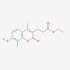 molecular formula C16H18O5 B2879022 3-(7-羟基-4,8-二甲基-2-氧代-2H-色满-3-基)丙酸乙酯 CAS No. 251361-29-2