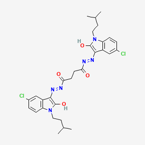 molecular formula C30H34Cl2N6O4 B2879027 (N'1E,N'4E)-N'1,N'4-双(5-氯-1-异戊基-2-氧代吲哚啉-3-亚甲基)琥珀酰肼 CAS No. 684224-54-2