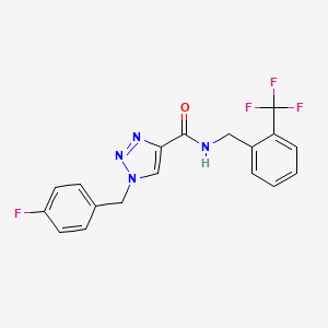 molecular formula C18H14F4N4O B2879028 1-(4-fluorobenzyl)-N-(2-(trifluoromethyl)benzyl)-1H-1,2,3-triazole-4-carboxamide CAS No. 1326909-08-3