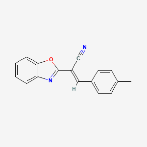 molecular formula C17H12N2O B2879054 (2E)-2-(1,3-benzoxazol-2-yl)-3-(4-methylphenyl)prop-2-enenitrile CAS No. 169893-53-2