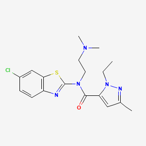 molecular formula C18H22ClN5OS B2879056 N-(6-氯苯并[d]噻唑-2-基)-N-(2-(二甲氨基)乙基)-1-乙基-3-甲基-1H-吡唑-5-甲酰胺 CAS No. 1234995-49-3