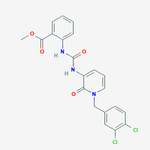 molecular formula C21H17Cl2N3O4 B2879069 Methyl 2-[({[1-(3,4-dichlorobenzyl)-2-oxo-1,2-dihydro-3-pyridinyl]amino}carbonyl)amino]benzenecarboxylate CAS No. 338755-50-3