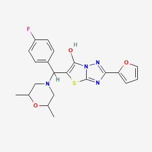 5-((2,6-Dimethylmorpholino)(4-fluorophenyl)methyl)-2-(furan-2-yl)thiazolo[3,2-b][1,2,4]triazol-6-ol