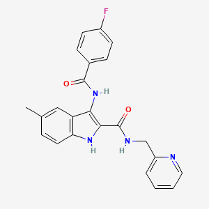 3-(4-fluorobenzamido)-5-methyl-N-(pyridin-2-ylmethyl)-1H-indole-2-carboxamide